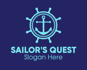 Ship Marine Helm Anchor logo design