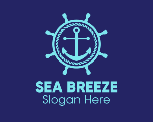 Ship Marine Helm Anchor logo design