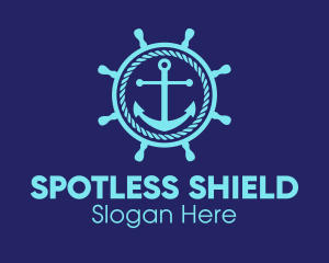 Ship Marine Helm Anchor logo design