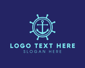 Ship Marine Helm Anchor logo