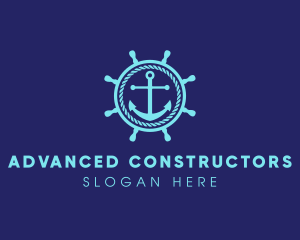 Ship Marine Helm Anchor logo design