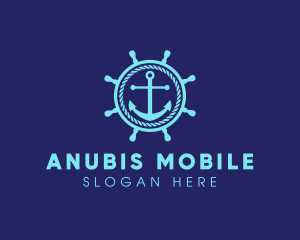 Ship Marine Helm Anchor logo design