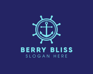 Ship Marine Helm Anchor logo design