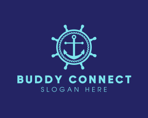 Ship Marine Helm Anchor logo design