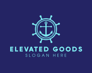 Ship Marine Helm Anchor logo design