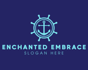 Ship Marine Helm Anchor logo design