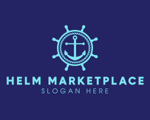 Ship Marine Helm Anchor logo