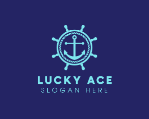 Ship Marine Helm Anchor logo design