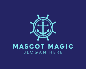 Ship Marine Helm Anchor logo design