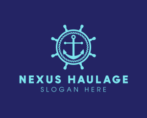 Ship Marine Helm Anchor logo design