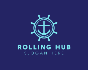 Ship Marine Helm Anchor logo design