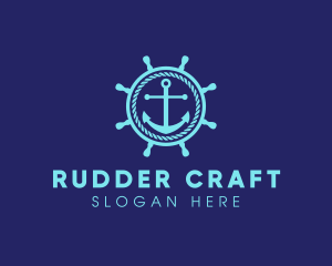 Ship Marine Helm Anchor logo design