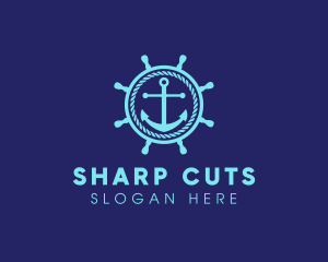 Ship Marine Helm Anchor logo design