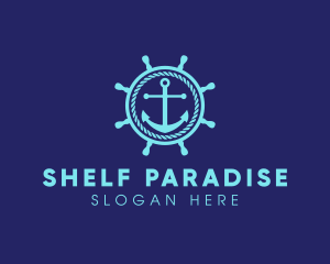 Ship Marine Helm Anchor logo design