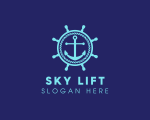 Ship Marine Helm Anchor logo design