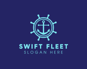 Ship Marine Helm Anchor logo design