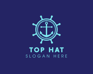 Ship Marine Helm Anchor logo design