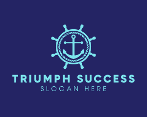 Ship Marine Helm Anchor logo design