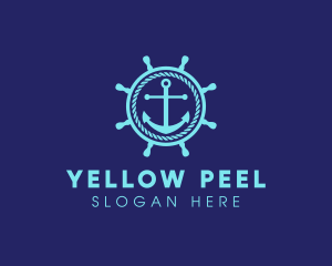 Ship Marine Helm Anchor logo design