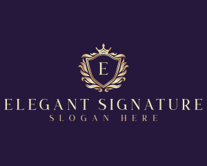 Elegant Crown Crest logo design