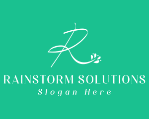 Floral Letter R logo design