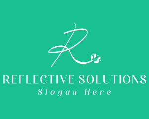 Floral Letter R logo design