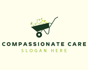 Lawn Care Plant Wheelbarrow logo design