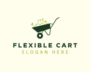 Lawn Care Plant Wheelbarrow logo design