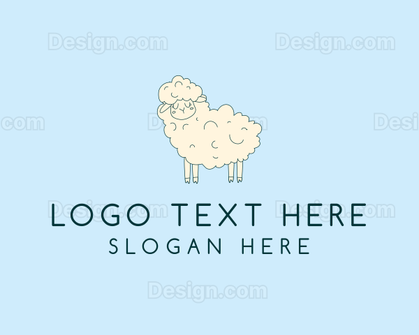 Cute Sheep Sketch Logo