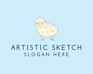 Cute Sheep Sketch logo design