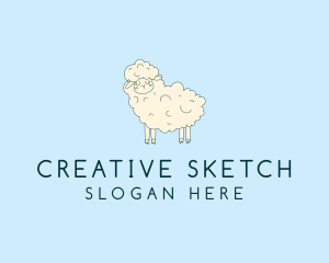 Cute Sheep Sketch logo design