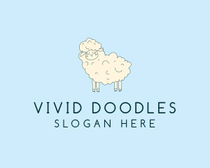 Cute Sheep Sketch logo design