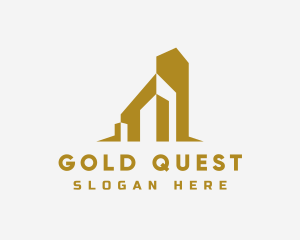 Gold Real Estate Building logo design