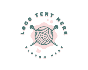 Cute Knitting Yarn Logo