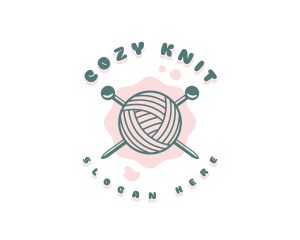 Cute Knitting Yarn logo design