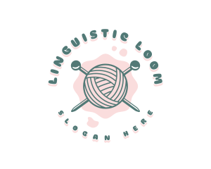 Cute Knitting Yarn logo design