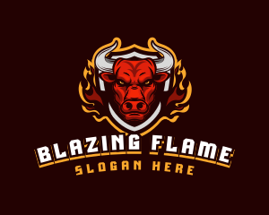 Flame Bull Shield Gaming logo design