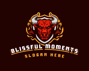 Flame Bull Shield Gaming logo design