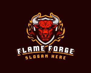 Flame Bull Shield Gaming logo design