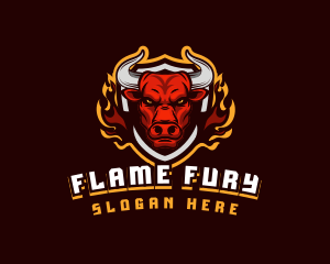 Flame Bull Shield Gaming logo design