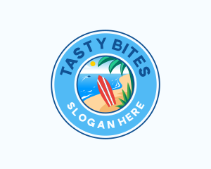 Beach Surfboard Adventure Logo