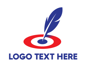 Title - Writing Feather Target logo design