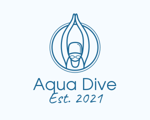 Blue Swimming Athlete logo design