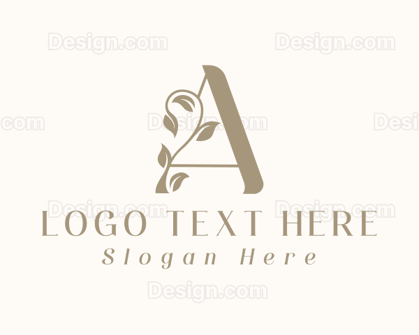 Leaf Vine Letter A Logo