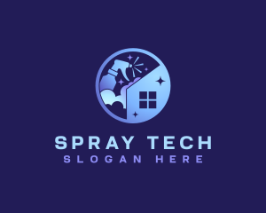 Cleaning Sprayer Sanitize logo design