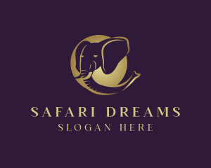 Safari Wild Elephant Head logo design