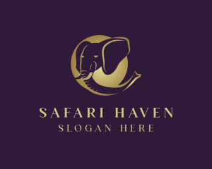 Safari Wild Elephant Head logo design