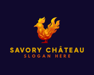 Fire Chicken Bird logo design