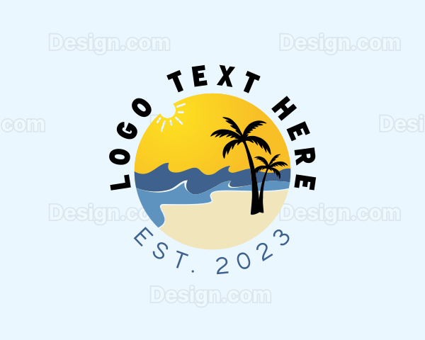 Sunny Beach Palm Tree Logo