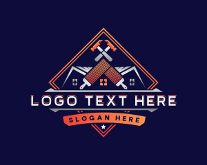 Roofing Hammer Paint Brush  logo